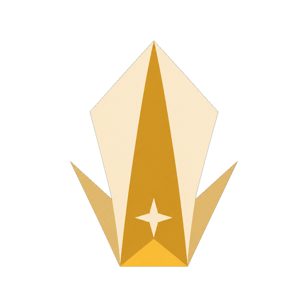 Phosfold Studio emblem — a faceted lantern of folded light